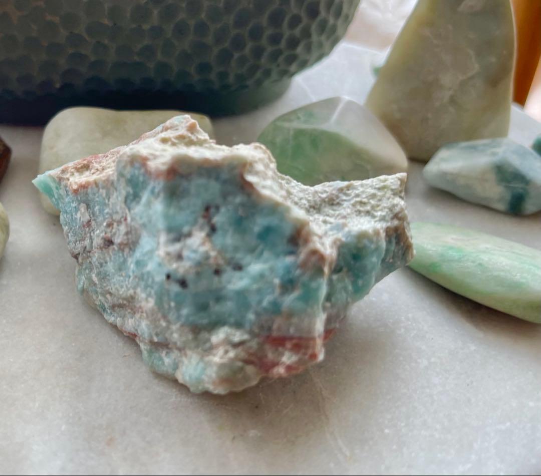 チョコミント模様　天然石 原石　ラリマー　103.5g パワーストーン