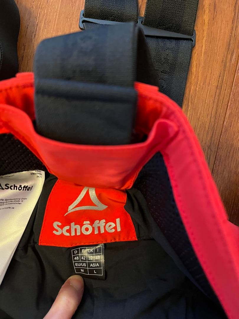 超美品！Schöffel 赤 スキーウェア サスペンダー付き Lサイズ - メルカリ