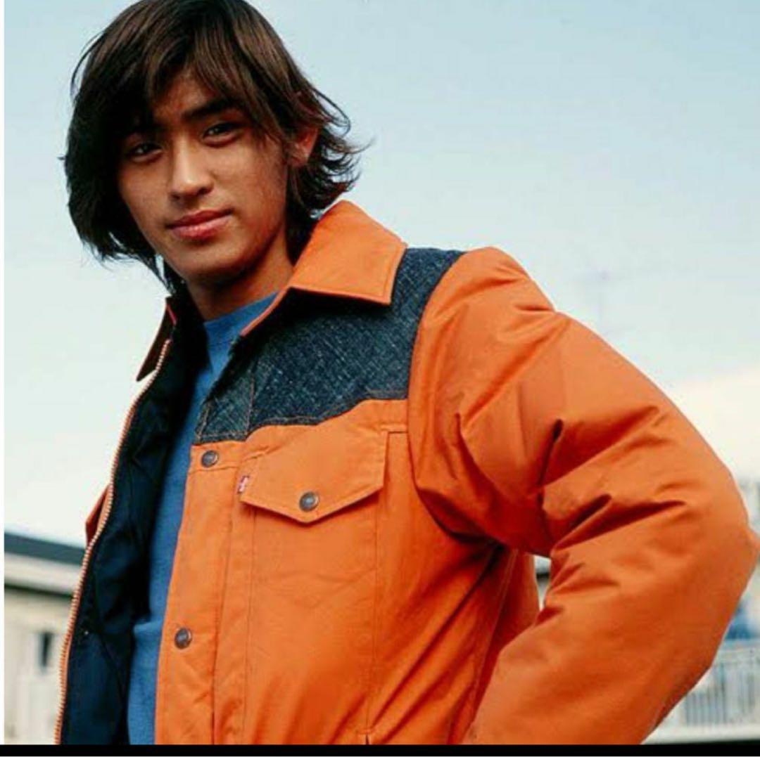 Levis REDTAB ダウンジャケット リーバイス M デニム オレンジ - メルカリ