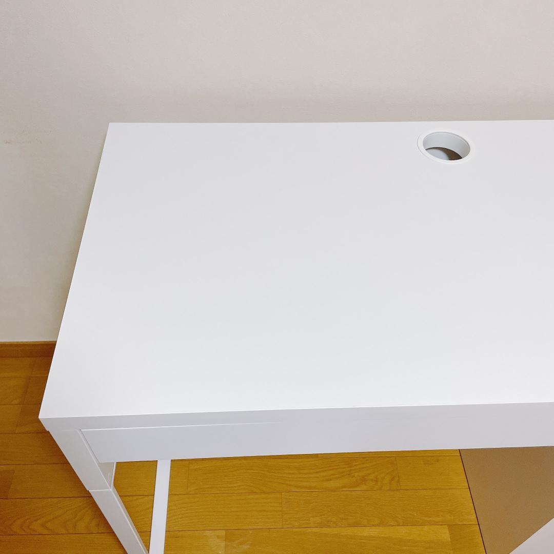 IKEA　ミッケ　パソコンデスク　ホワイト　引き出し付き