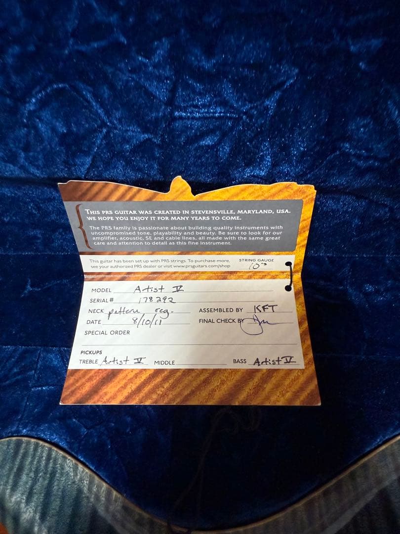 PRS ARTIST V with Hardcase 2011年製 3.4kg