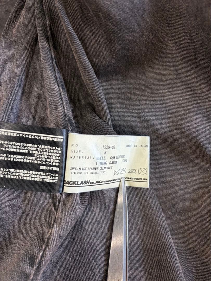 BACKLASH★ポーランドショルダー★襟付きシングルライダース★美品