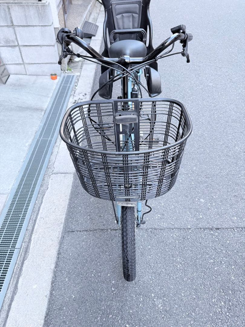 大阪府　子供乗せ　ヤマハ　電動アシスト自転車 チャイルドシート付き 青