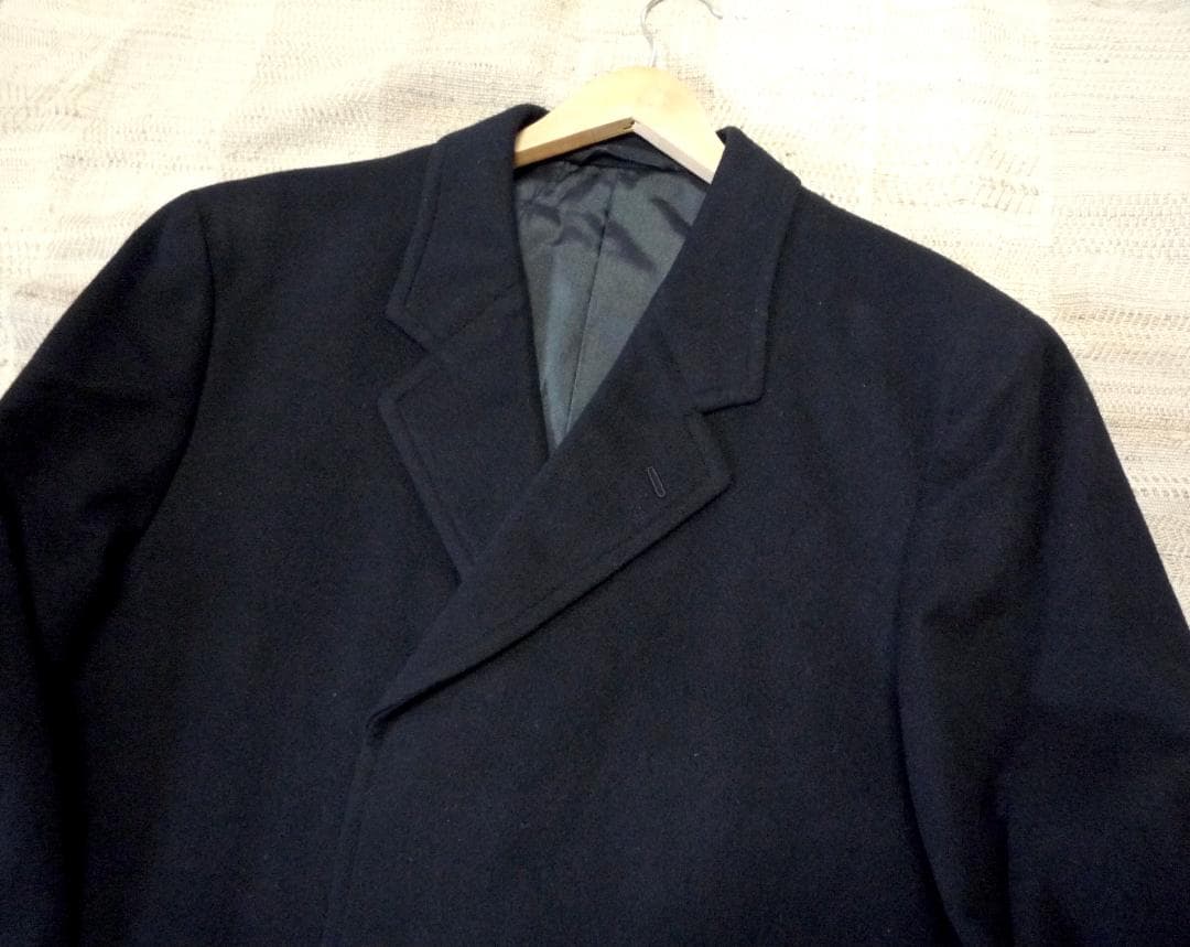 英国 ジョシュア・エリス社 カシミヤ100% コート 黒