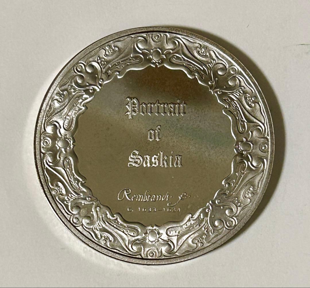 フランクリンミント社銀メダル 約67g レンブラントの『サスキアの肖像