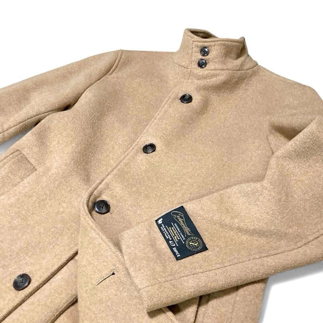 【美品】エディフィス417 カシミヤブレンドメルトンスタンドコート