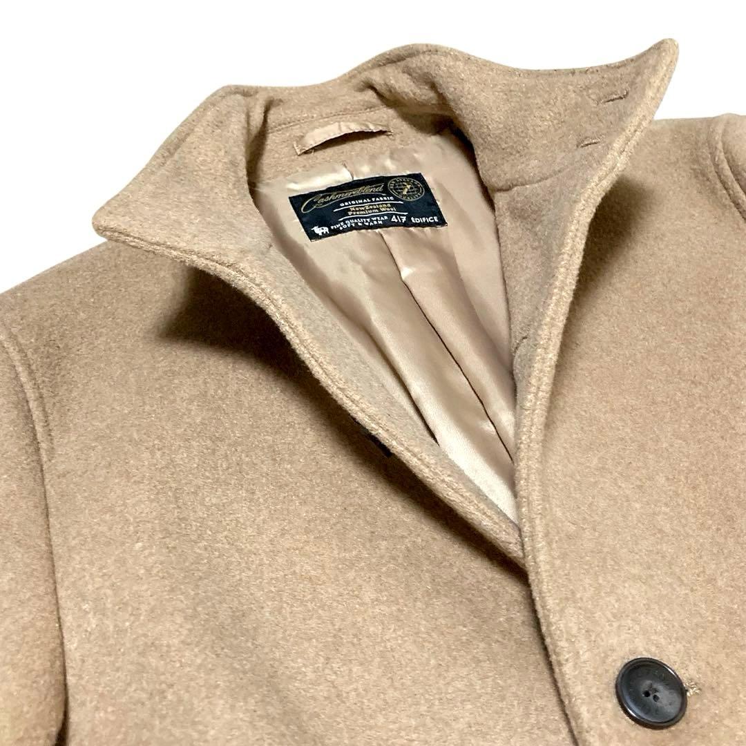 【美品】エディフィス417 カシミヤブレンドメルトンスタンドコート