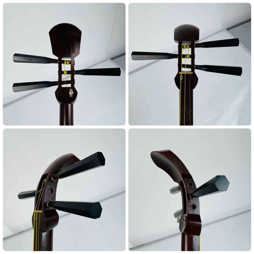 三味線 短棹 和楽器 太さ2.6cm 天然素材 天然皮 丸打ち胴　3分割