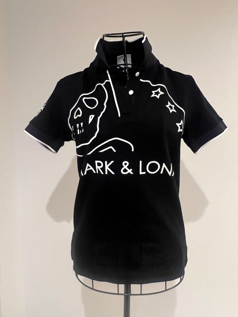 MARK & LONA スカルプリント ポロシャツ 黒