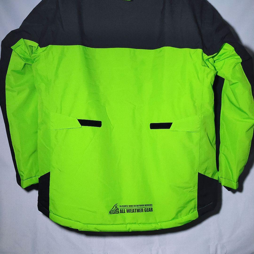新品 上下セット 5L 防水防寒スーツ イージス ライディング ライムグリーン
