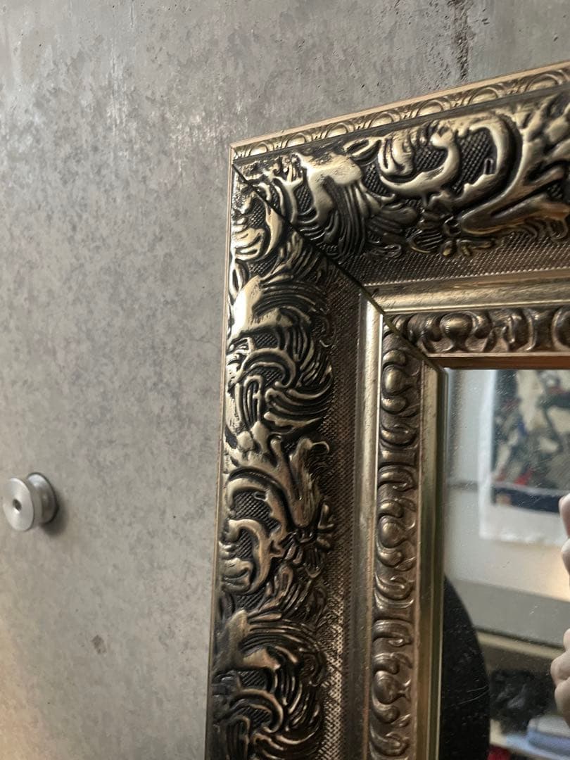 ぽ*た様 ANTIQUE調シャンパンゴールド大型ミラー/姿見（幅90×高さ180