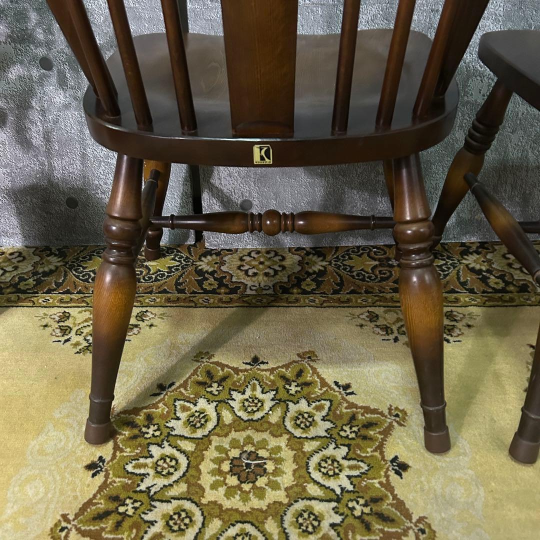 あき꧁飛騨産業 HIDA꧂キツツキマーク ボウバックチェア2脚 ウィンザー