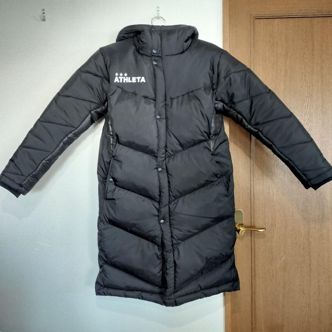 美品】ATHLETA アスレタ フード付ダウンベンチコート/ Sサイズ 黒