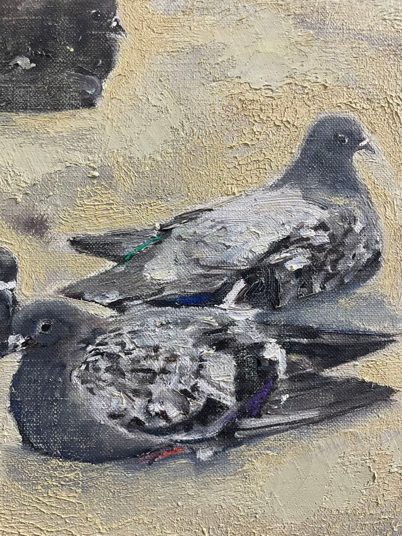 杉本好守『鳩』戸川馨『地脈の心霊』ミクスド・メディア 真作保証 ２点セット