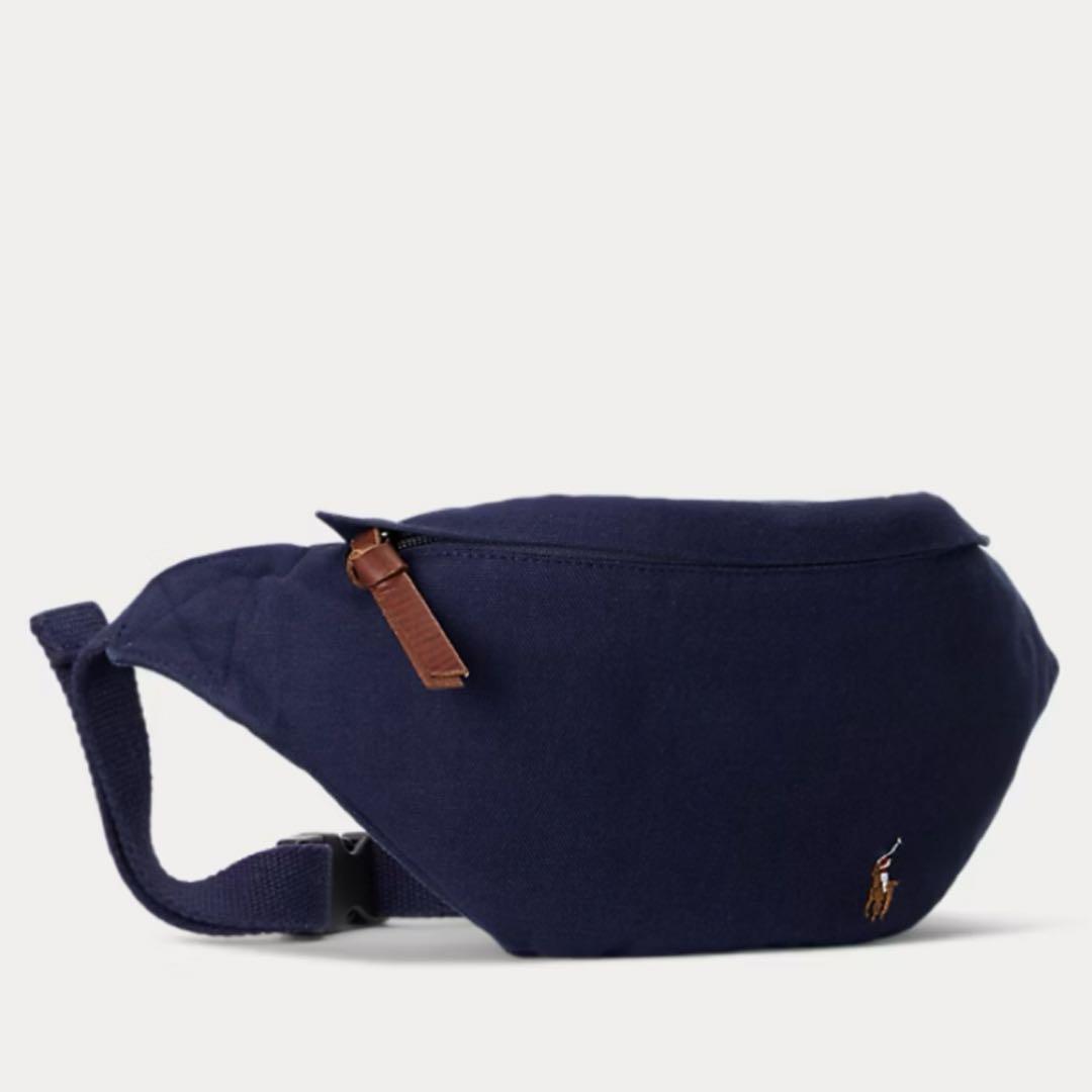 Polo Ralph lauren キャンバスウエストポーチ　ネイビー