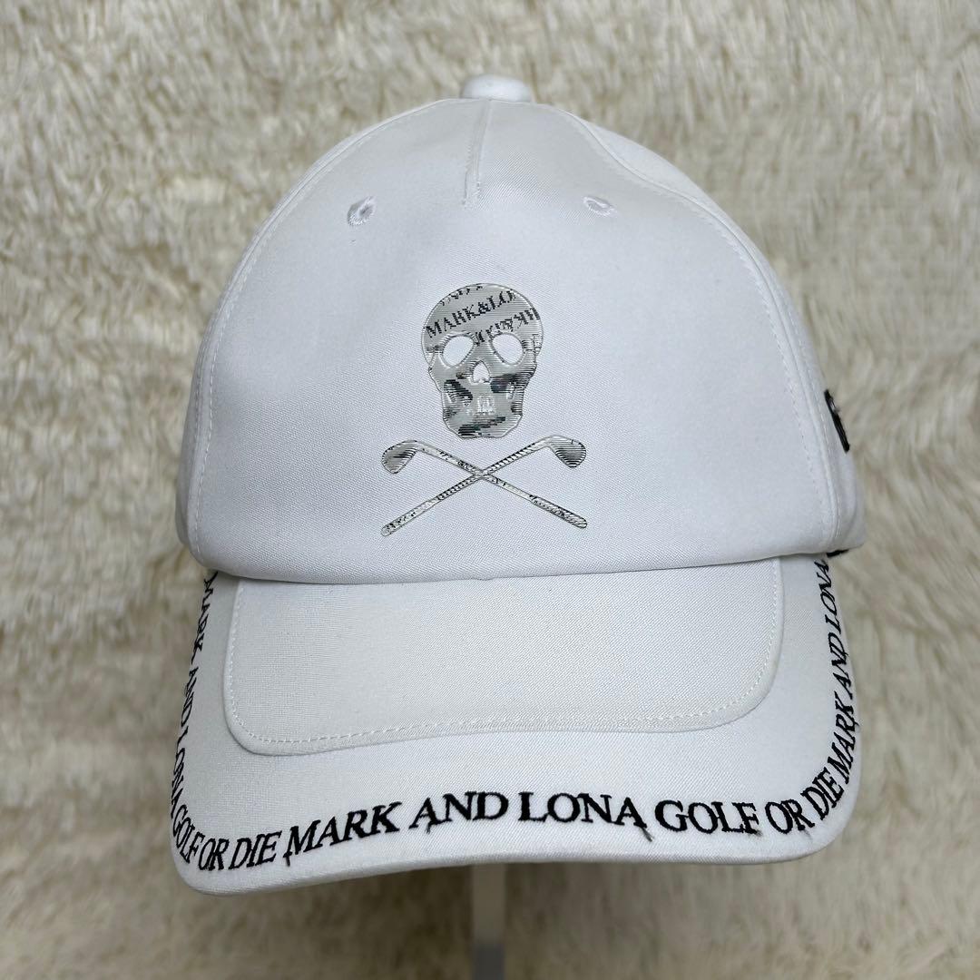 マークアンドロナ MARK&LONA パネル キャップ 帽子 スカル ホワイト