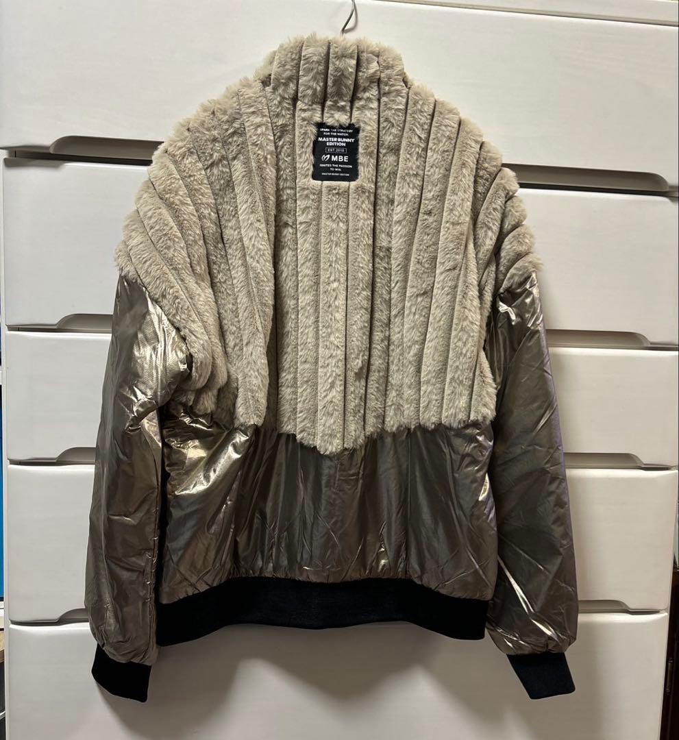 マスターバニースパッタリングエコファーコンビブルゾンベージュサイズ2