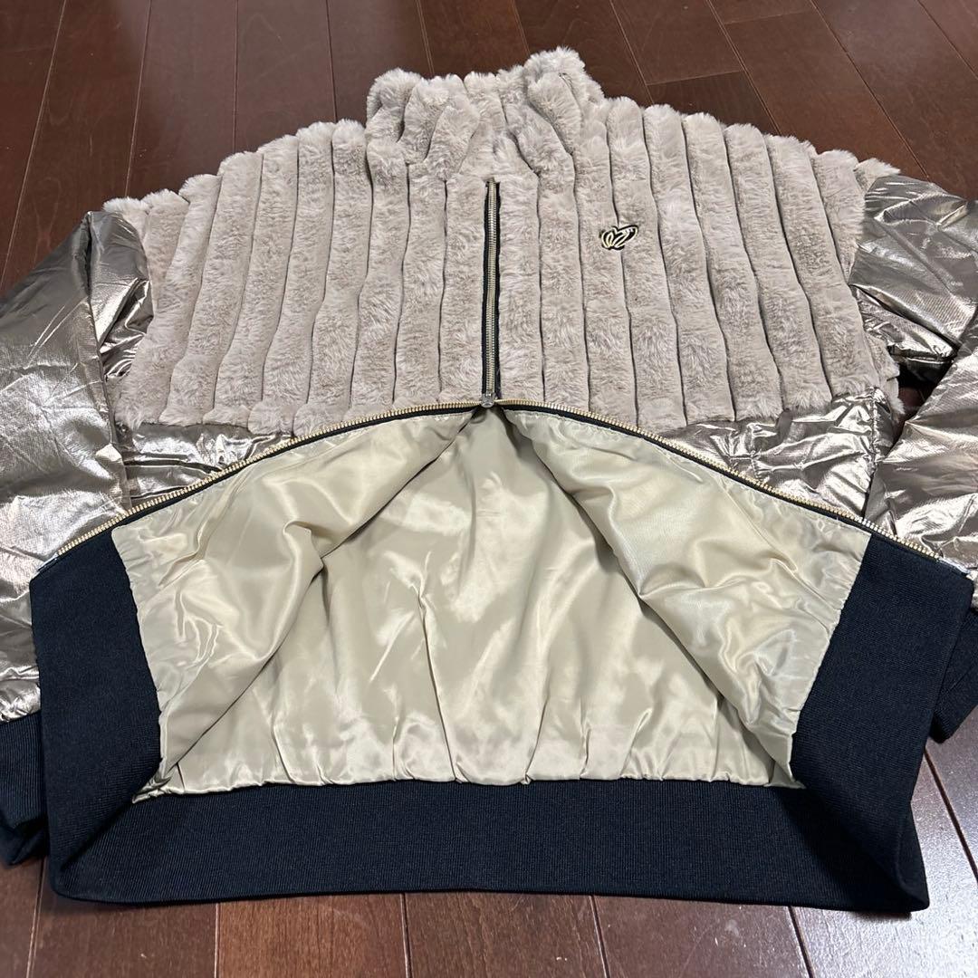 マスターバニースパッタリングエコファーコンビブルゾンベージュサイズ2