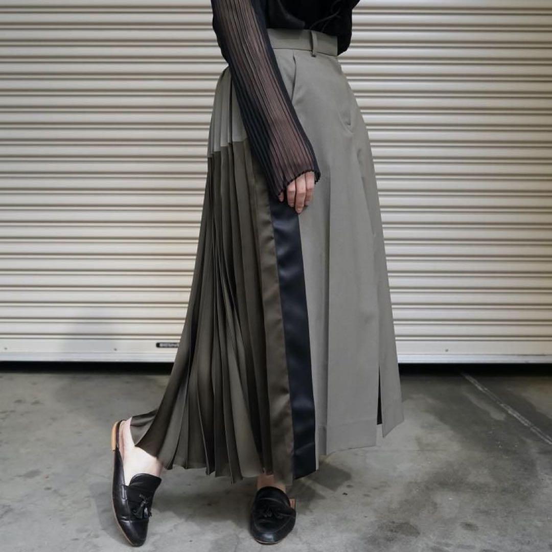 [sacai] サカイ21-05653 Suiting Mix Skirt