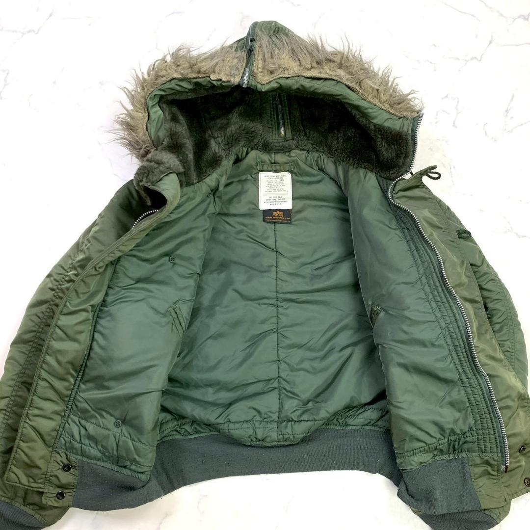 90s USA製 アルファ N-2B フライトジャケット カーキ L　D781