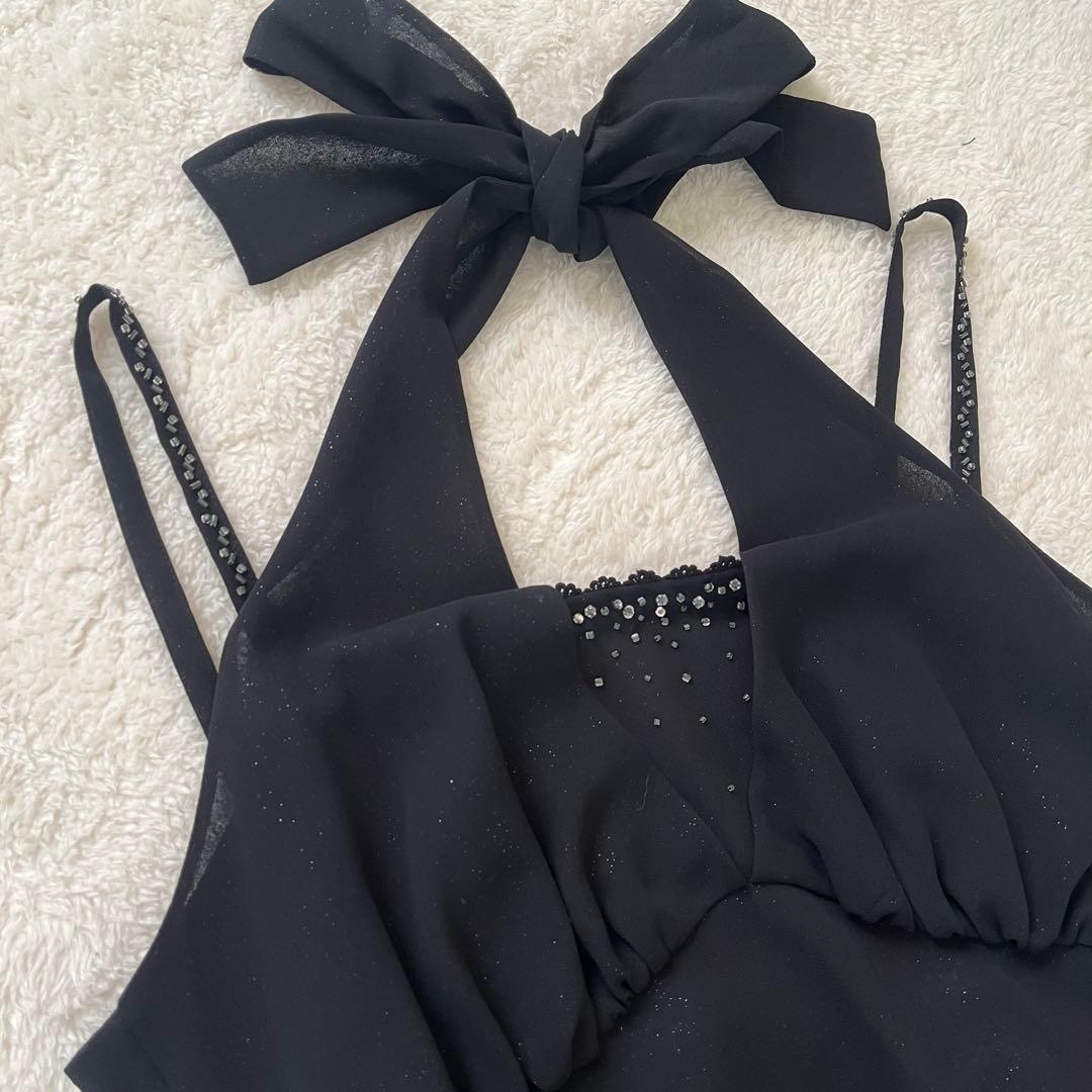 美品☆anySiSパーティドレス ホルターネック 結婚式 2次会 オンワード樫山