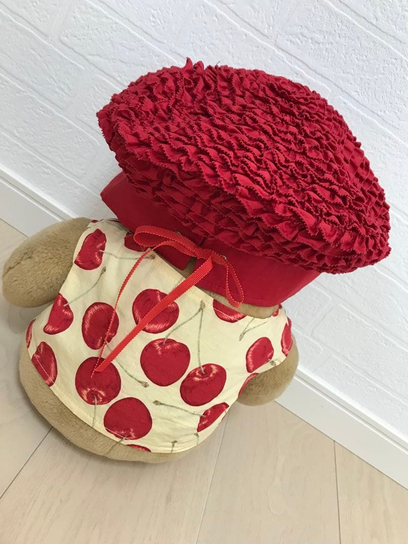 ★値下げ　未使用に近い　ワンダフルワールド　ピコフリル　ベレー帽　赤