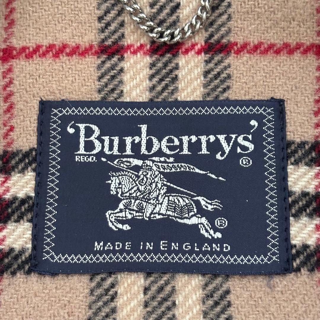 バーバリー ノバチェック ダッフルコート　ウール 英国製 ベージュ　サイズL相当