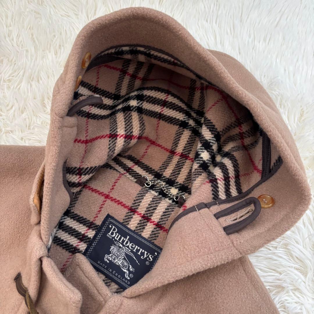 バーバリー ノバチェック ダッフルコート　ウール 英国製 ベージュ　サイズL相当