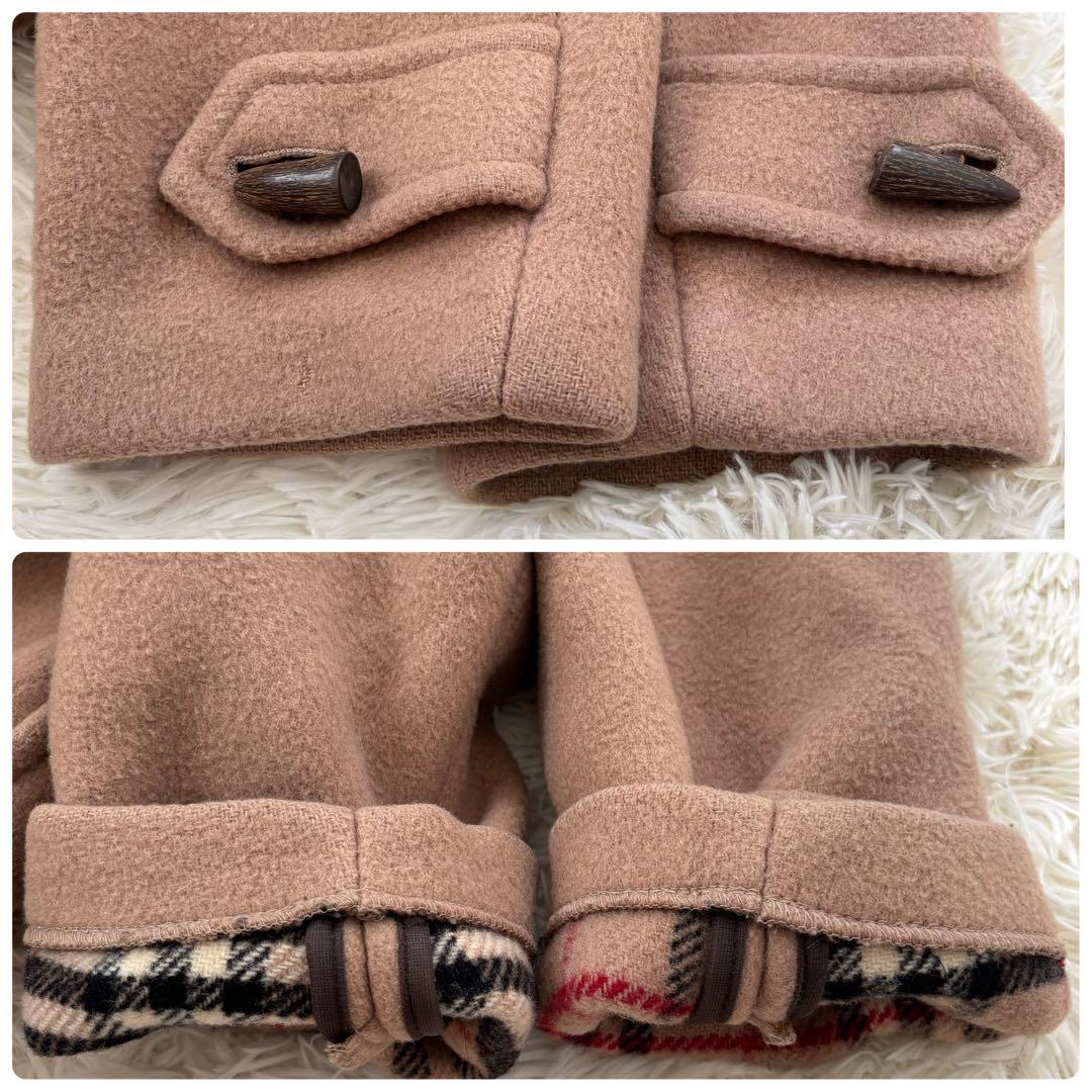 バーバリー ノバチェック ダッフルコート　ウール 英国製 ベージュ　サイズL相当