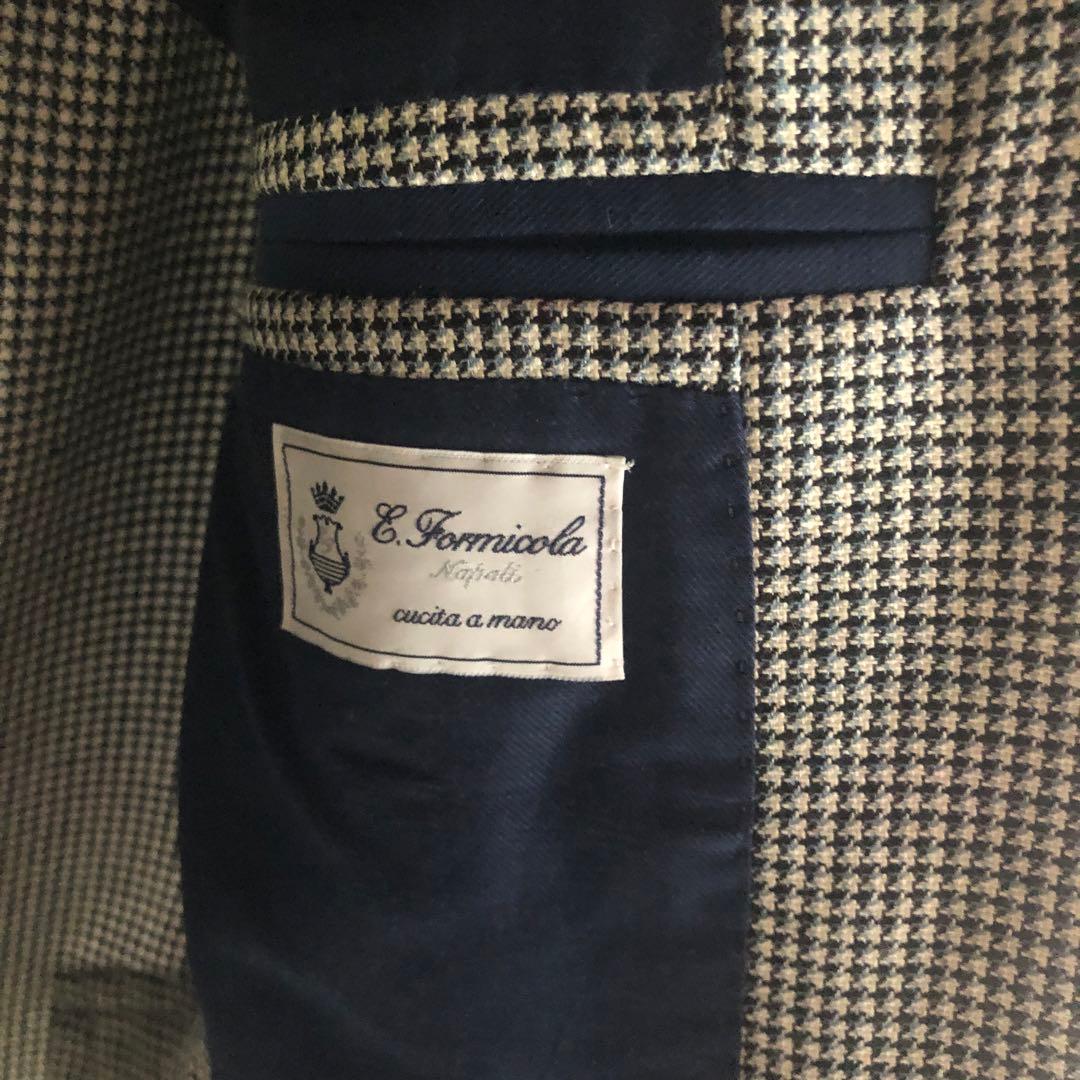 Errico Formicola 千鳥格子 silk jacket 42の通販はau PAY マーケット