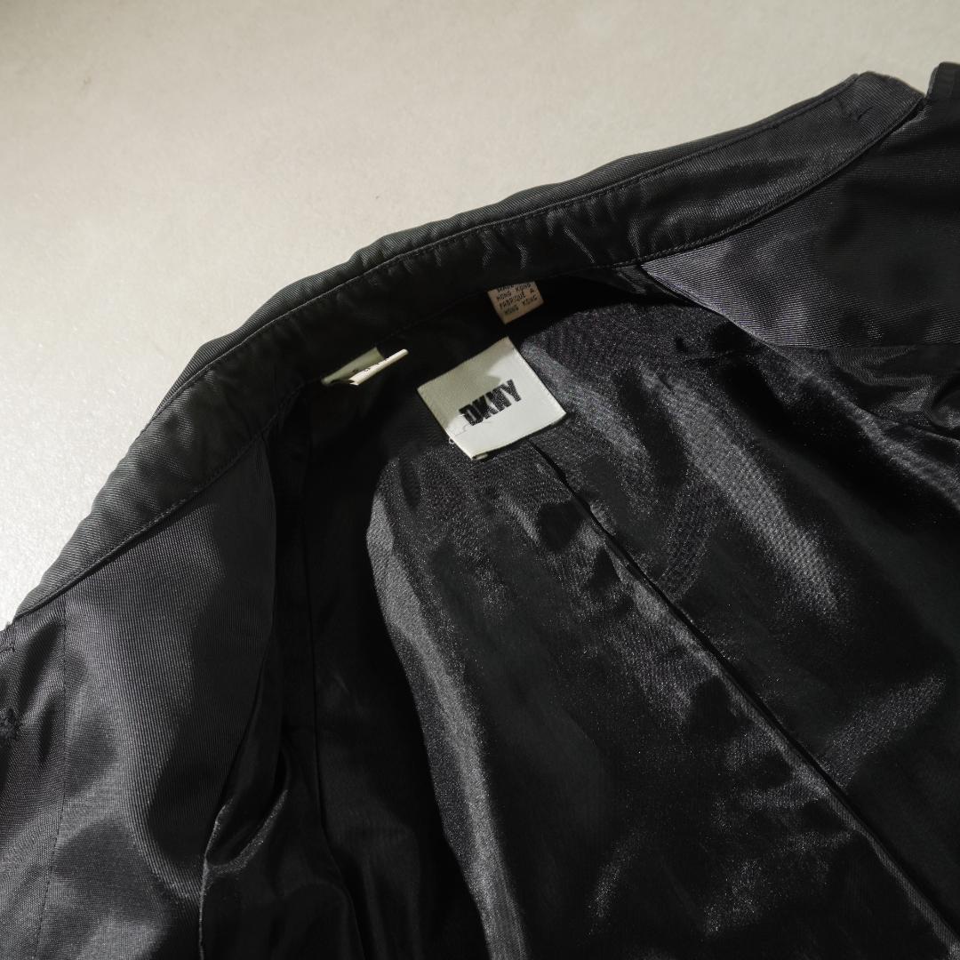 90s~ DKNY ステンカラーコート ナイロン モード ダークグレー/IW53