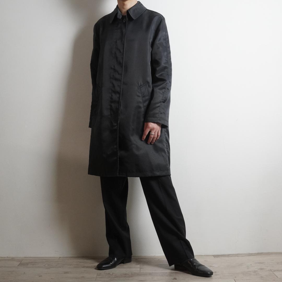 90s~ DKNY ステンカラーコート ナイロン モード ダークグレー/IW53