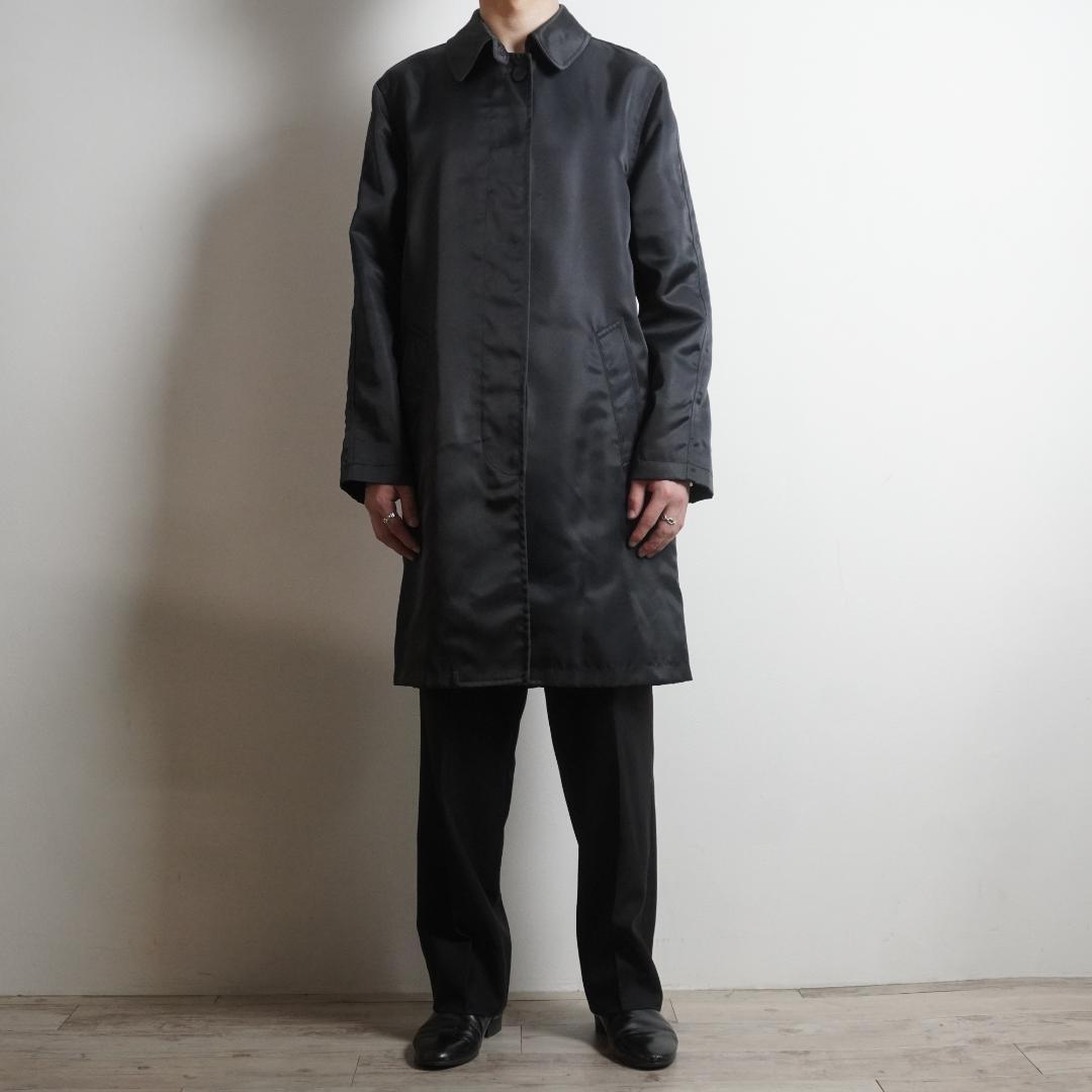 90s~ DKNY ステンカラーコート ナイロン モード ダークグレー/IW53