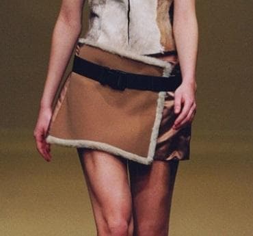 Miu Miu ミュウミュウ Y2K フェイクファー付シルクスカート サイズ40