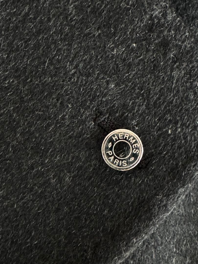 HERMES PARIS ダークグレー ヴィンテージチェスターコート