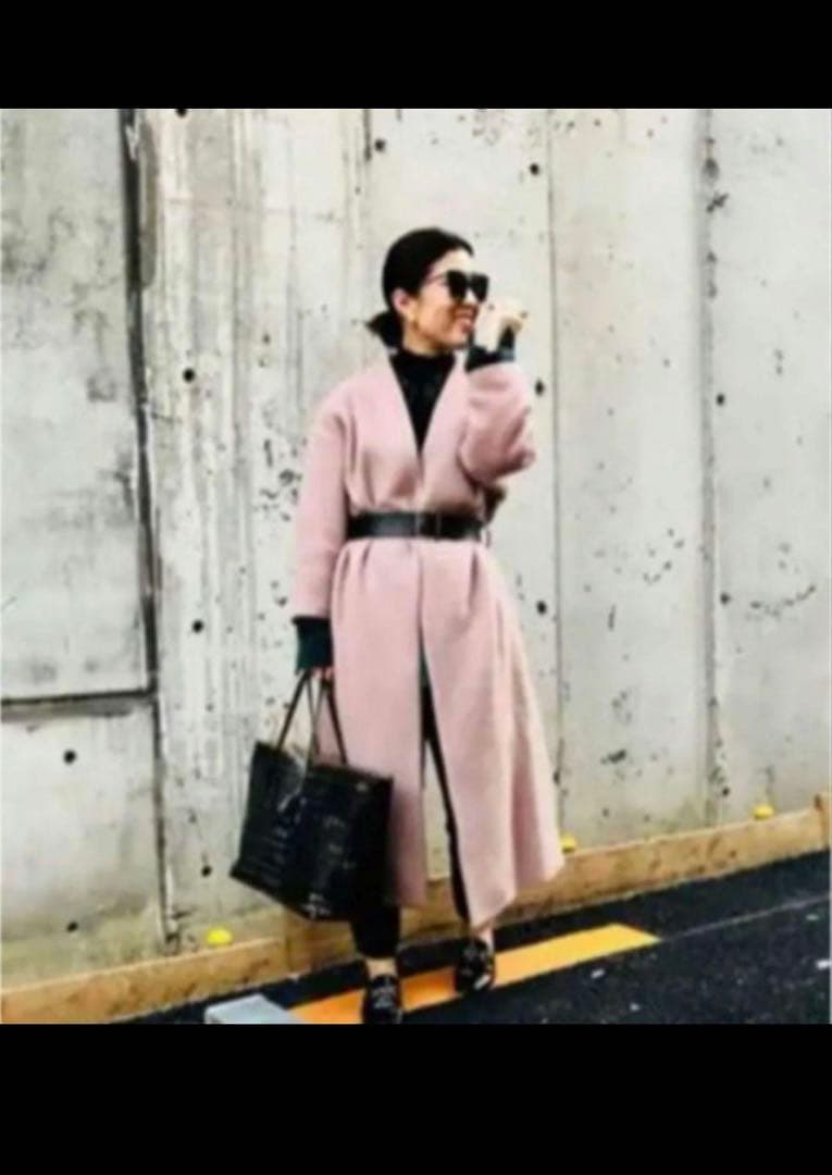 美品☆ウィムガゼット モヘアシャギー ロングガウンコート 大草直子