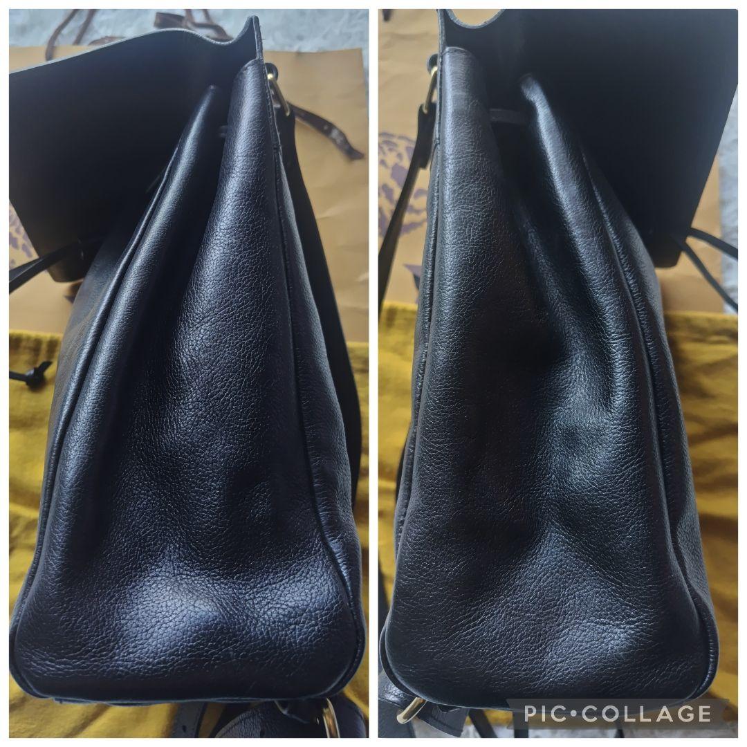 【美品✨】イルビゾンテ オールレザー リュック フラップ 巾着 ロゴ刻印 黒