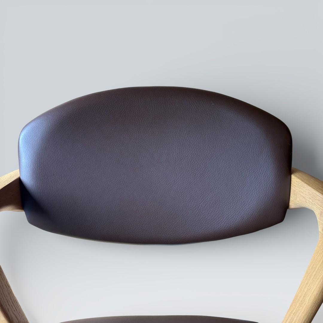 【美品】浜本工芸 ダイニングチェア アームチェア 肘掛 オーク材②