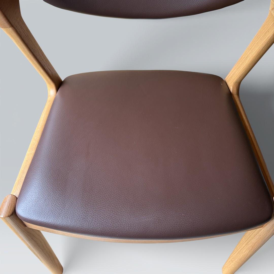 【美品】浜本工芸 ダイニングチェア アームチェア 肘掛 オーク材②