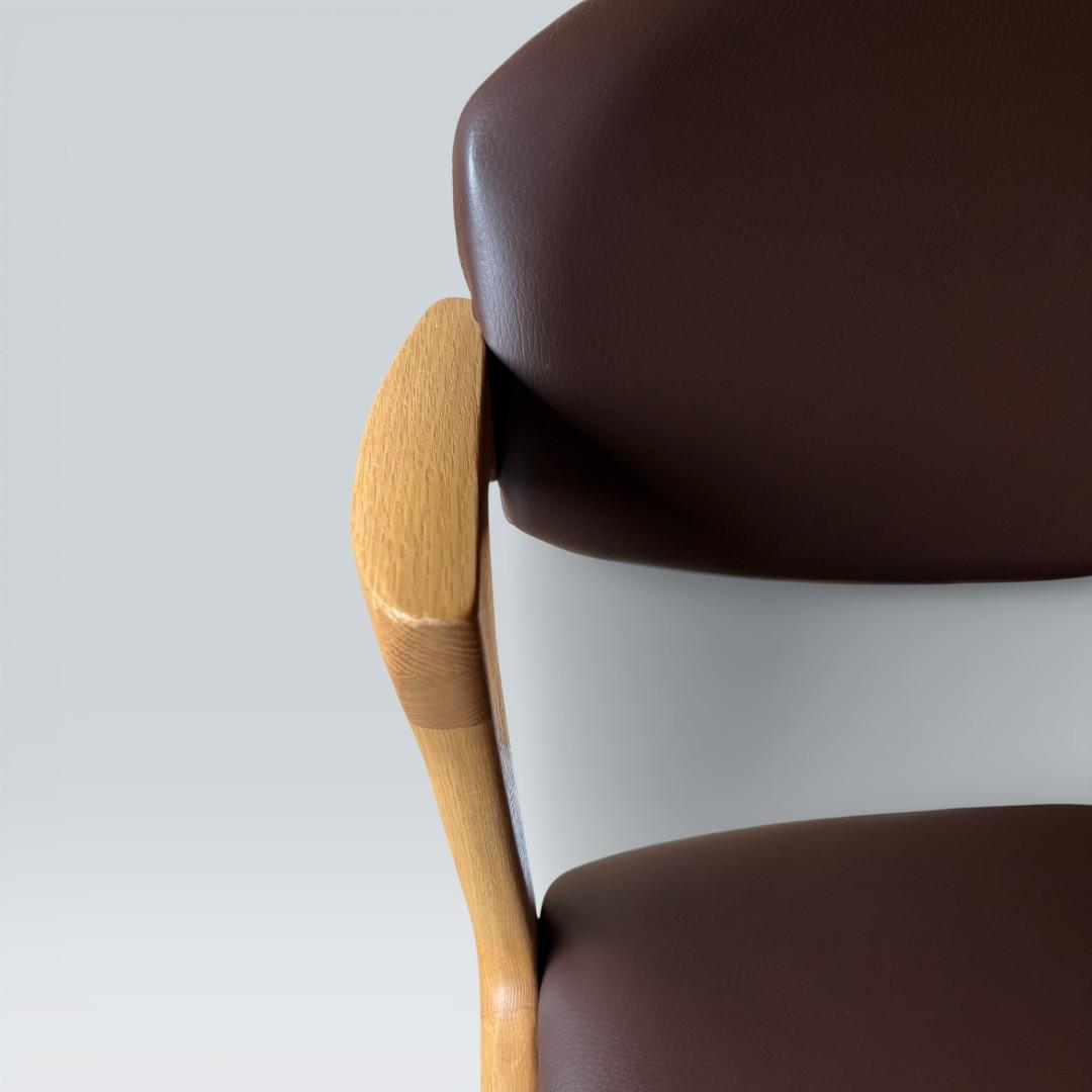 【美品】浜本工芸 ダイニングチェア アームチェア 肘掛 オーク材②