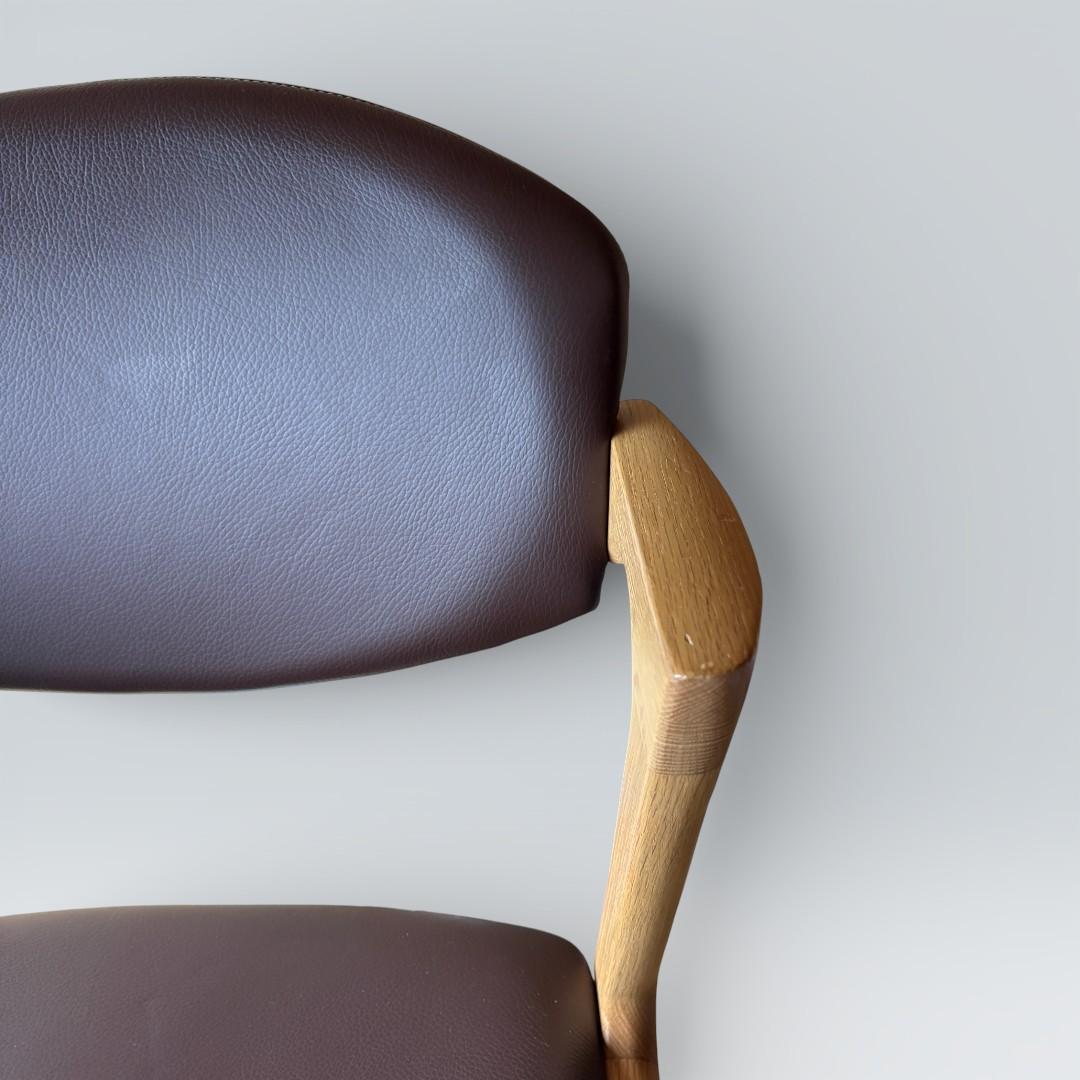 【美品】浜本工芸 ダイニングチェア アームチェア 肘掛 オーク材②