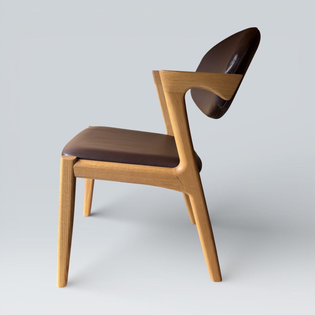 【美品】浜本工芸 ダイニングチェア アームチェア 肘掛 オーク材②