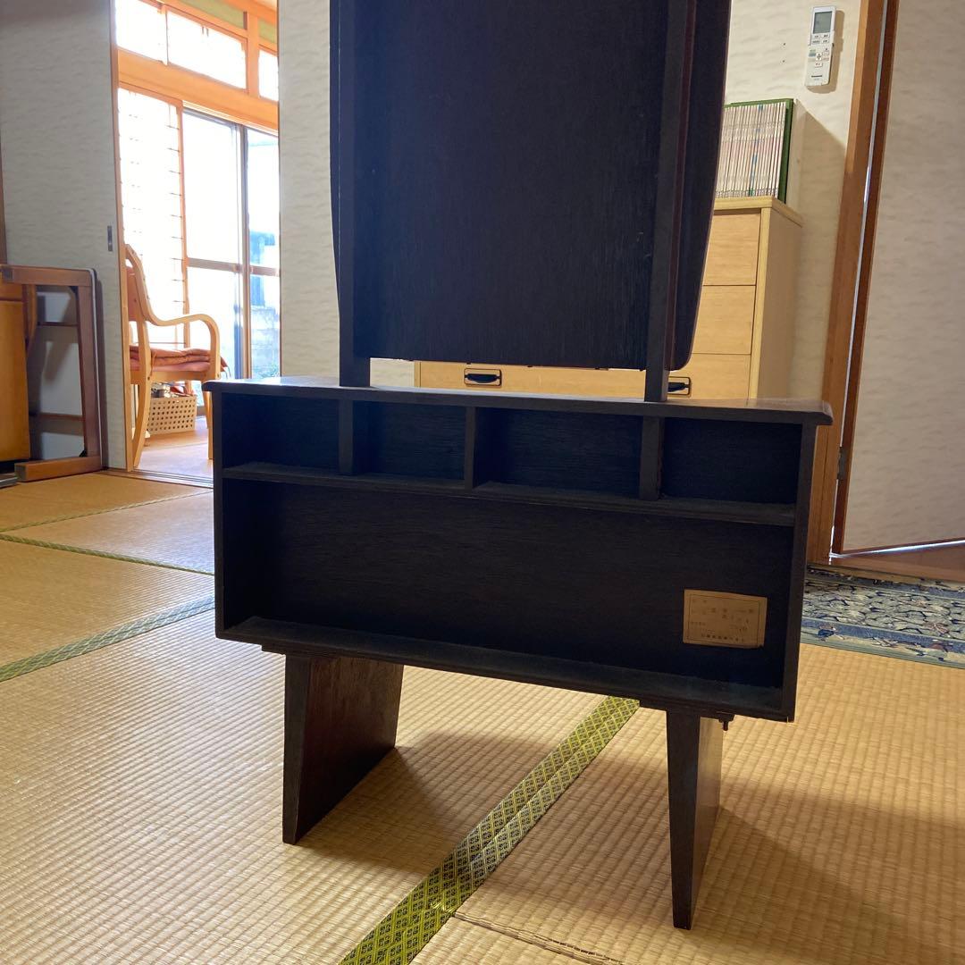 一面鏡　ダークブラウン ドレッサー・鏡台 大きな鏡付き　昭和レトロ