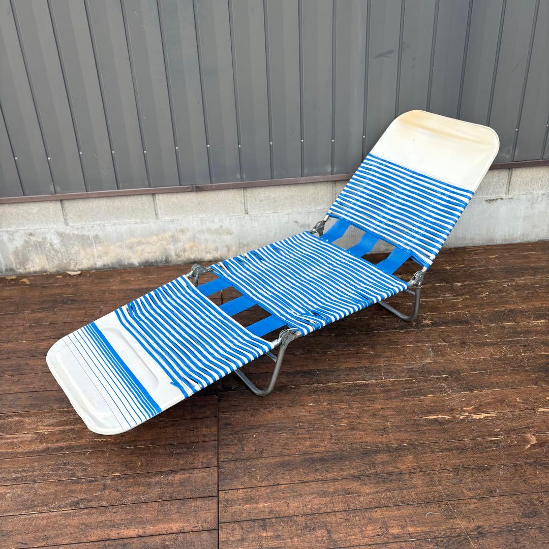 昭和レトロ ビーチチェア サマーベッド リクライニングチェア