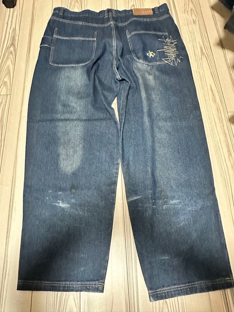 【極太】KNOCKOUT ノックアウト デニムパンツ W48 濃紺 b-boy