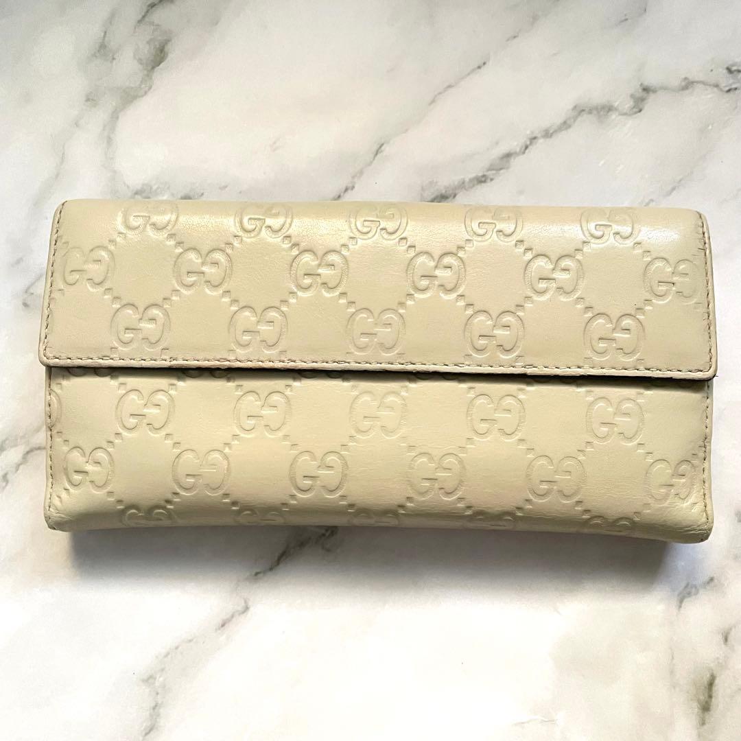 GUCCI グッチ ラブリーハート シマレザー GG柄 長財布 0109-④