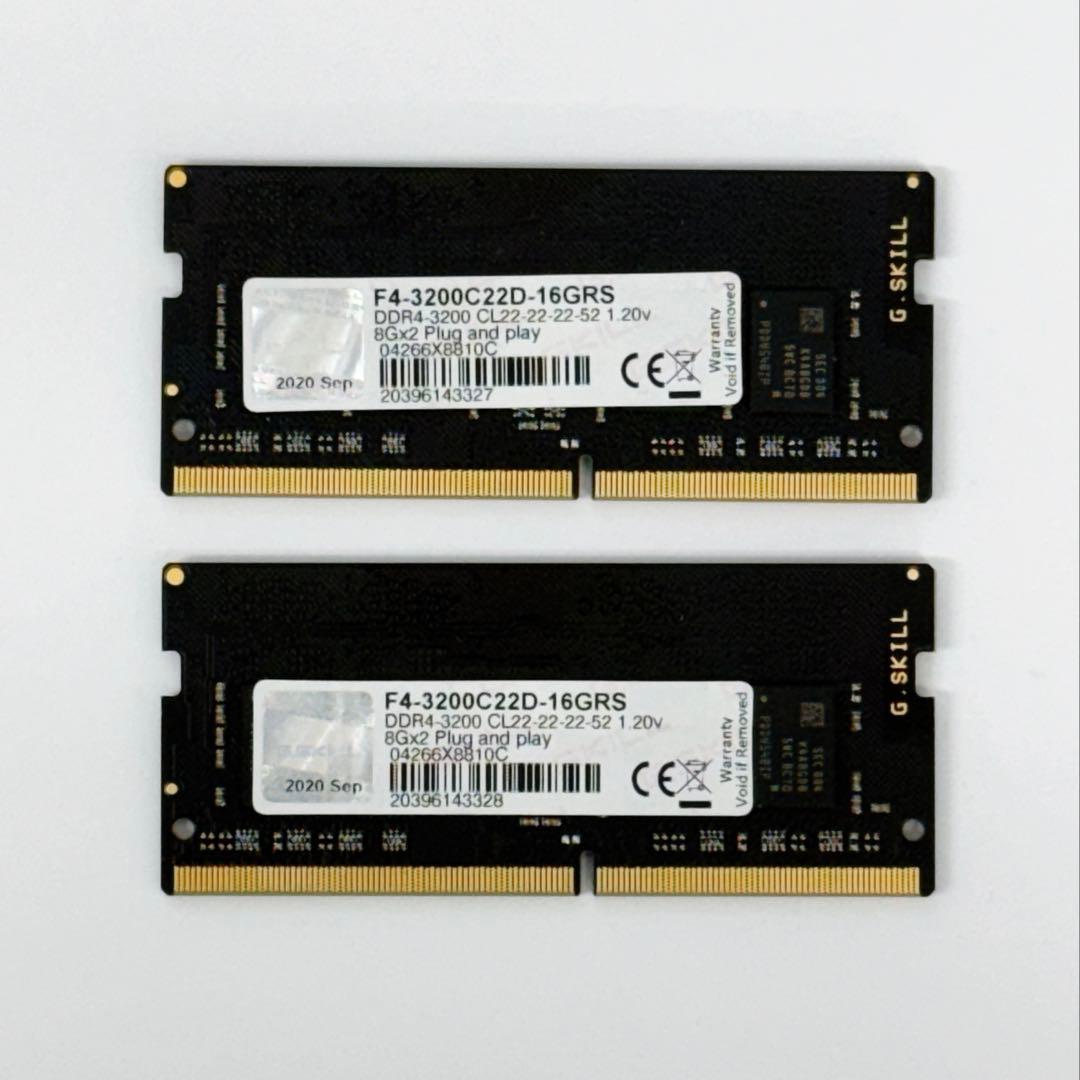 G.SKILL DDR4 SODIMM メモリー 16GB (2x8GB)