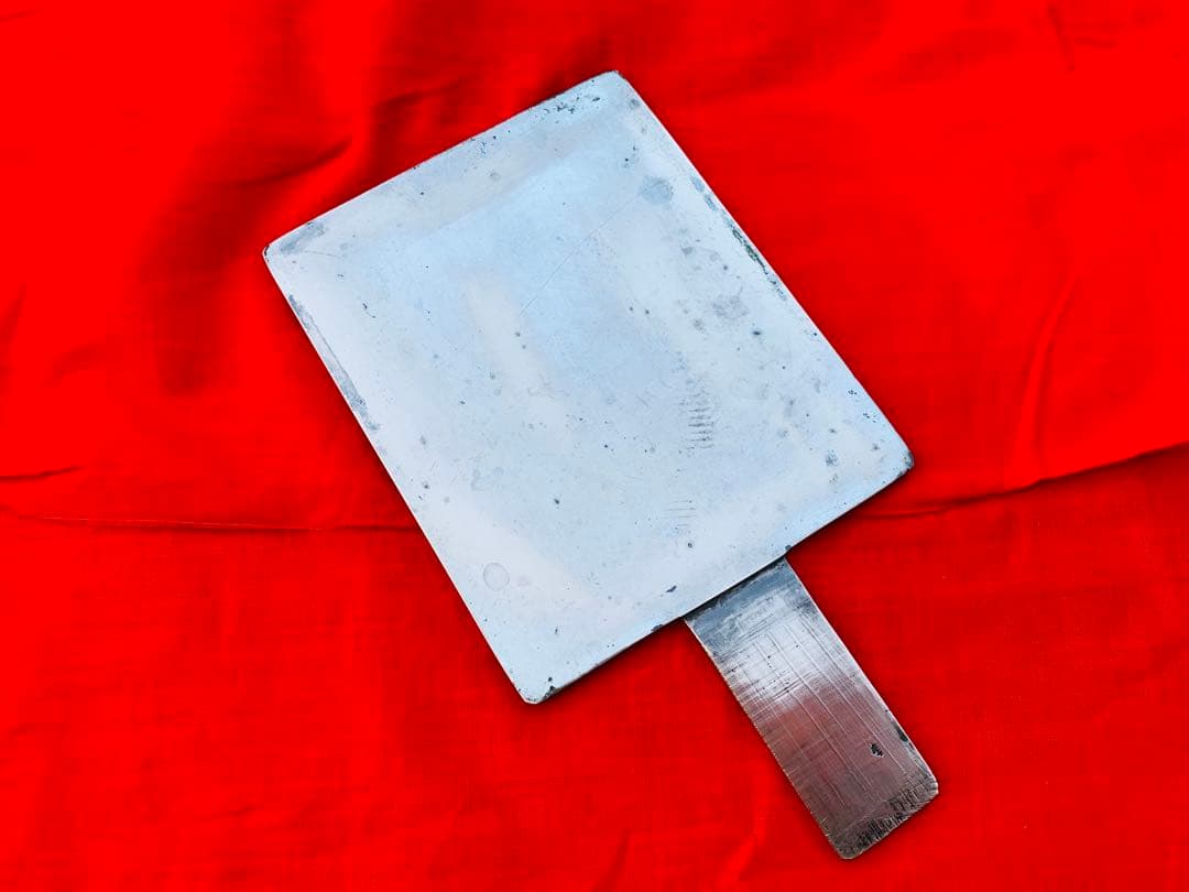 白銅 古鏡 五嶽真形図 在銘 山城住人 清次作 古手鏡 銅鏡 古和鏡 古玩 時代