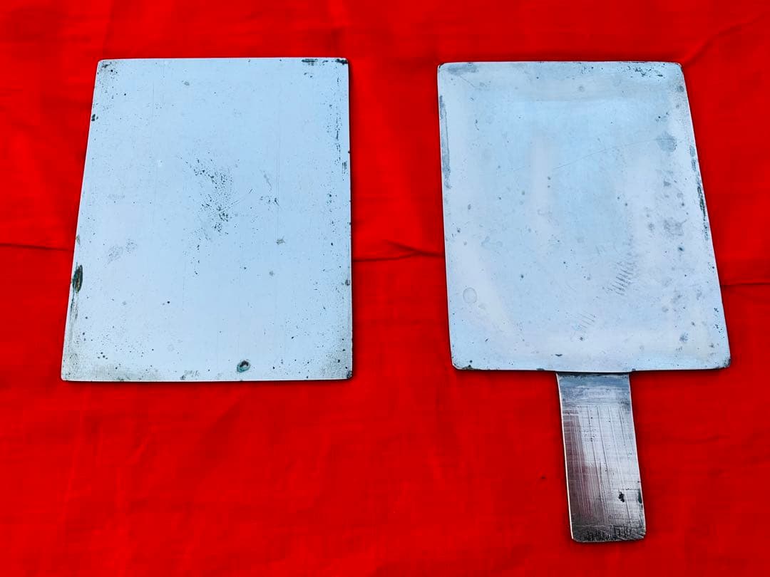 白銅 古鏡 五嶽真形図 在銘 山城住人 清次作 古手鏡 銅鏡 古和鏡 古玩 時代