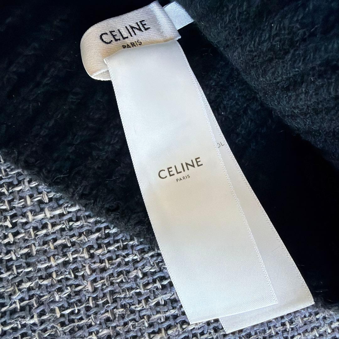 CELINE セリーヌ ニット帽 ビーニー トリオンフロゴ ブラック